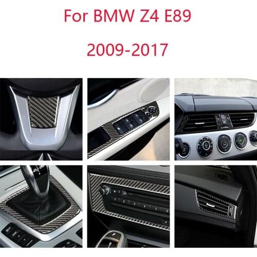 For BMW Z4 E89 Series 3D Carbon fiber interior modified central control gear vent decorative panel frame sticker
