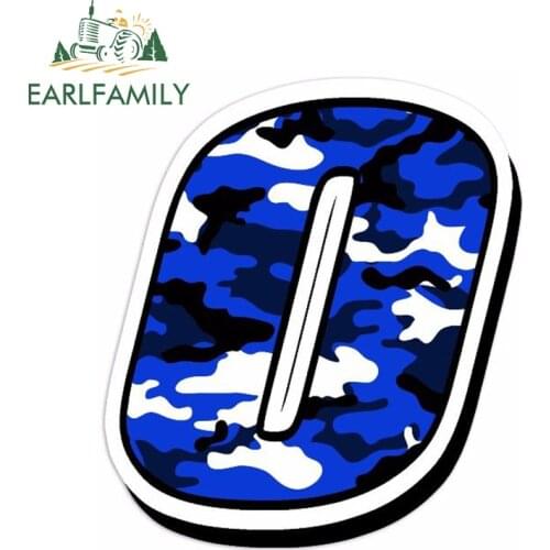 EARLFAMILY 13cm x 10cm Car Styling Racing Numbers Vinyl CAMOUFLAGE BLUE Decal Motocross Rally Auto Moto Car Bike ATV Car Sticker