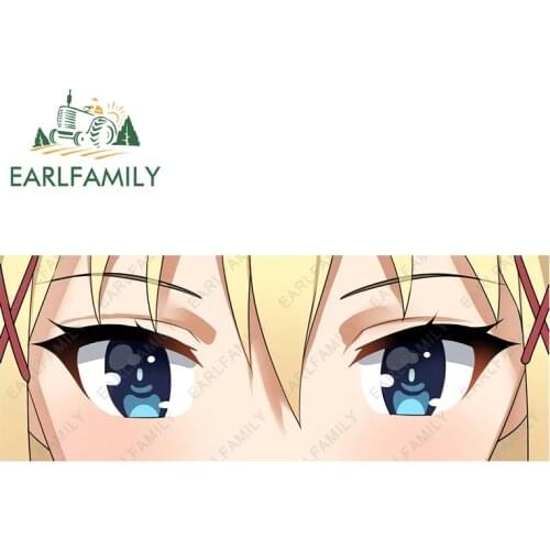 EARLFAMILY 15cm x 5.6cm Anime TO LOVE Darkness Eve Eyes Slap Car Sticker Vinyl Helmet Decal JDM Classic Peek Girl Eyes Stickers
