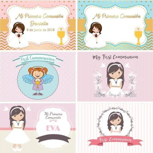 My Girl First Communion theme Backdrop Customize Baby Shower Birthday Party Photo Background Photo Studio Prop Banner