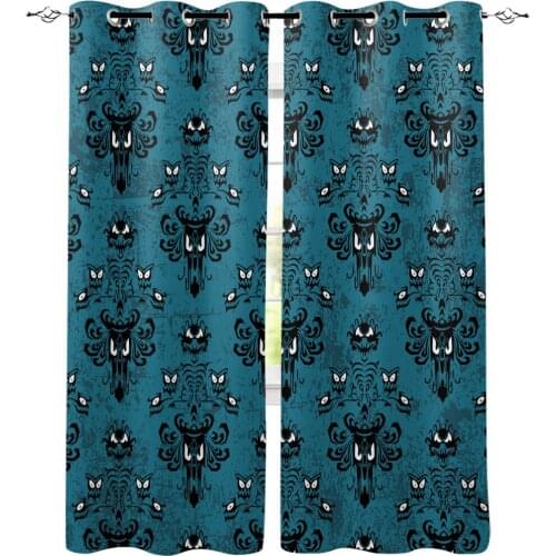 Halloween Haunted Mansion Window Treatments Curtains Valance Outdoor Kitchen Drapes Window Treatment Ideas Window Treatment