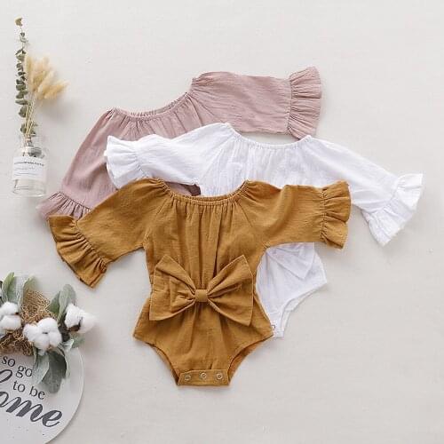 0-24M Baby Girls Letters Romper Clothes Cotton Autumn Spring Newborn Kids Long Sleeve One Pieces Baby Jumpsuits