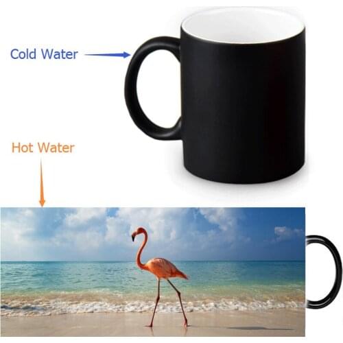 Flamingo Heat Reveal Mug color change coffee mug 12 OZ/350ml sensitive Magic mugs