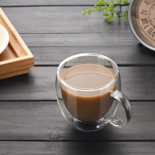 Mini Bodum Double Wall Glass Design Espresso Mug Anti Scald Handgrip Nespresso Tea Latte Coffee Cup Tasse Chat Swig Taza Gato