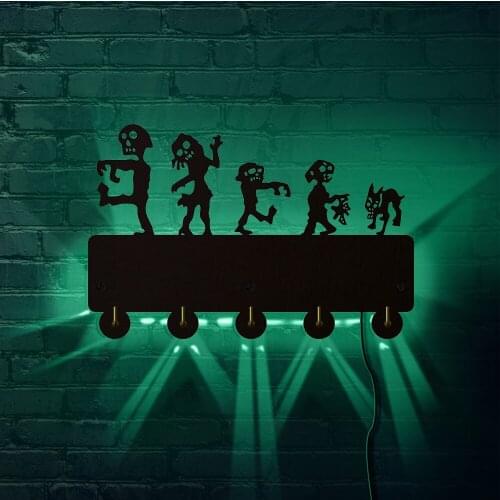We Ate Your Stick Family Wall Door Led Hook Zombies Attack Hanger Living Room Kitchen Vintage Hook Clothe Coat Hat Key Holder