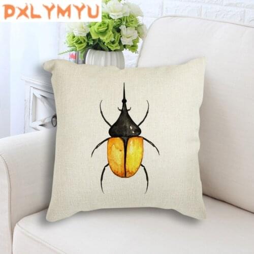 Cartoon butterfly dragonfly insect Printed Cushion Cover for Sofa Car Decorative Cushion Cover Linen Pillowcase Pillow Covers