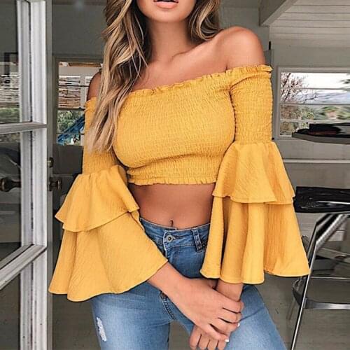 Блузки с открытыми плечами OMKAGI China At AliExpress