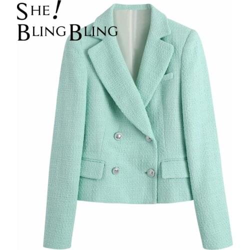 SheBlingBling 2021 New Women Textured Cropped Blazer Fashion Elegant Chic Lady Shorts Skort Woman suits Two-piece Set Outfits