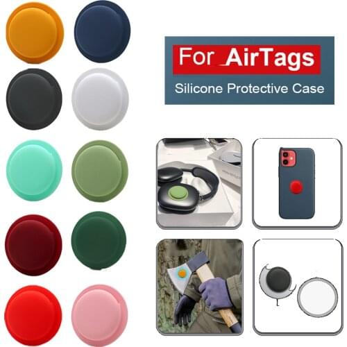 Silicone Protective Case For Airtags Tracker Anti-lost Self-Adhesive Soft Cover Protector Smart Airtags Accessories