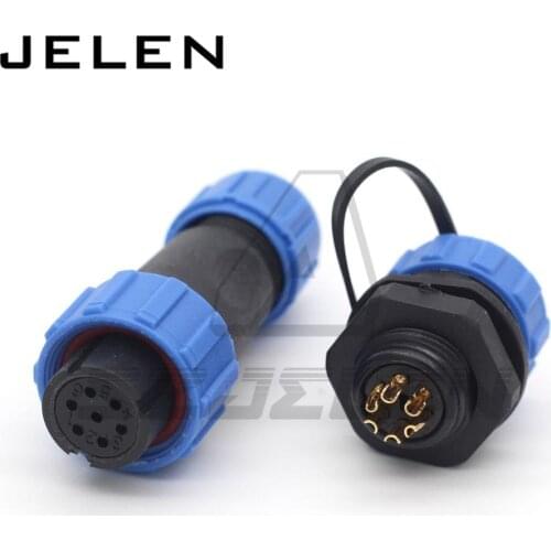 SP13, waterproof connector 6pin plug socket, LED 6-pin connectors,IP68, Power charger Male and femal cable connectors