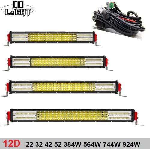 CO LIGHT 4X4 Led Car Light 22 32 42 52 Inch 12D Led Bar 384W 564W 744W 924W Auto Light for Offroad Work Driving Offroad Boat Car