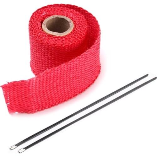 1PC 1M Glass Fiber Roll Auto Motorcycle Exhaust Header Pipe Insulation Heat Wrap Tape For Engine Compartment Cooler Keeping