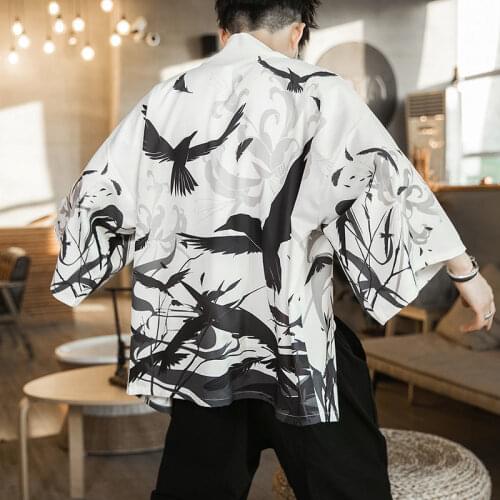 Chinese Tang style hanfu chinese Daopao ancient style mens Hanfu Japanese Kimono Jacket fashion chinese style shirts for men