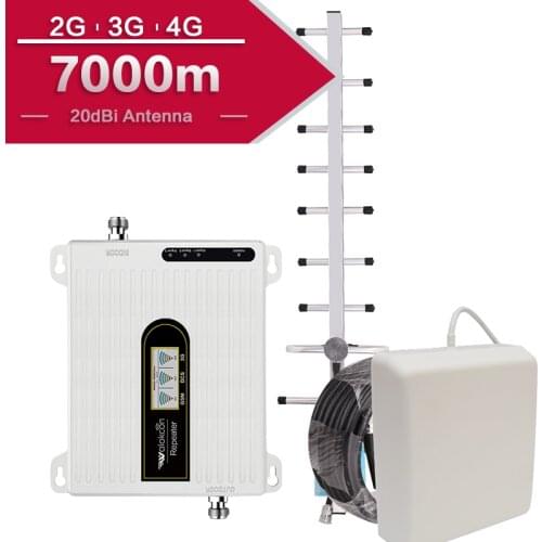 7km 2G 3G 4G Cellular Amplifier Mobile Phone 4g Signal Booster 3g GSM Communication Amplifier Signal Repeater 20dBi Gain Antenna