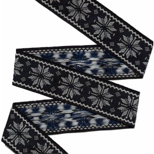 ZERZEEMOOY 1" 25mm 10Yard/rolls snow flowers Jacquard Ribbon belts straps dog chain parts lace QDZD17031403