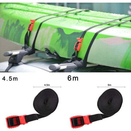 1x Tie Down Water Sports Boating Kayaking Boat Accessories Roof Rack Straps Pair Silicone Buckle 4.5m/6m Heavy Duty Kayak
