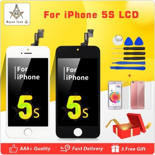 1 PCS Retail AAA+++ Quality Screen For iPhone 5S SE LCD Display With Touch Digitizer Cold Glue Free Shipping