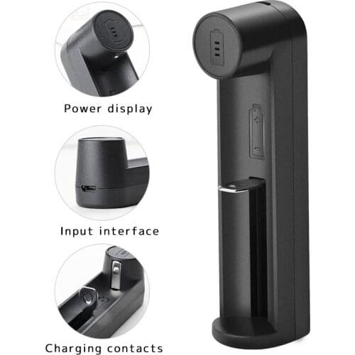USB 1 Slot 10440 18650 21700 26650 16340 Battery Portable Quick Charging Charger USB Rechargeable Lithium Battery Charger