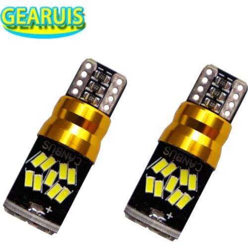 100pcs GEARUIS T10 Canbus 27 smd 3014 led 0.3A 3.6W non polar W5W error free Car Interior License Plate Light Lamp white 12V