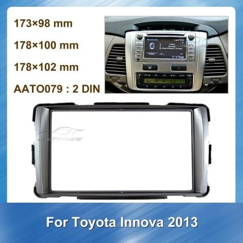 2 Din Car Radio Fascia For Toyota Innova 2013 Car stereo Fitting installation adapter fascia Special Dash Trim Kit Frame Panel