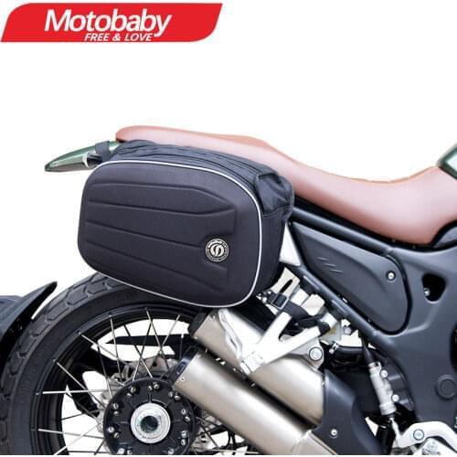 2PC Universal Motorcycle Soft Shell Waterproof Saddlebags Side Travel Suitcase Tool Shoulder Black Bag