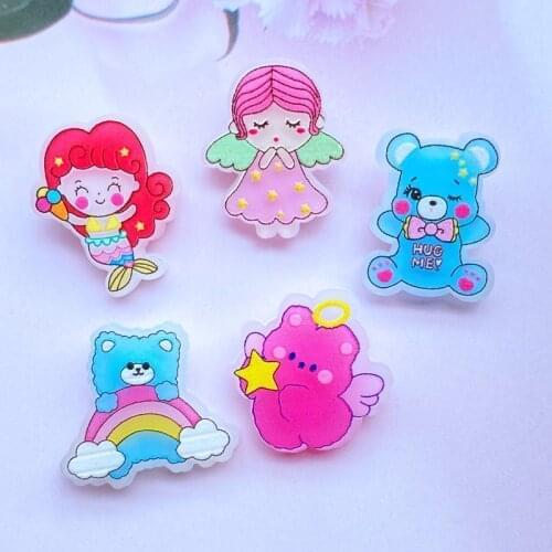 20Pcs Resin Mixed Cute Cartoon Animals Flatback Cabochon Scrapbook Kawaii DIY Embellishments Accessories H71