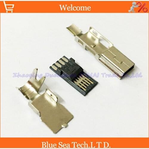 100 sets Mini USB plug connector 5Pin to 4Pin male 3/set,Mini USB plug 3 in 1,Free Shipping