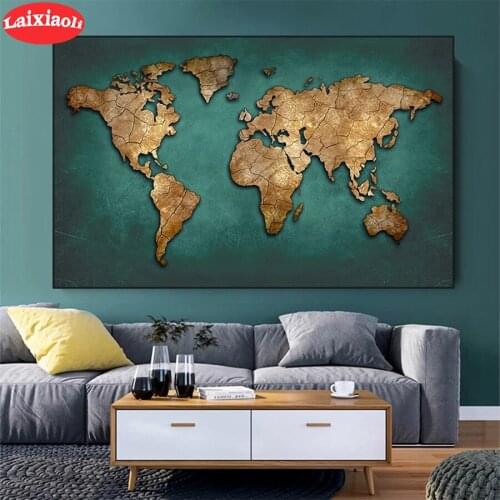 5D DIY Diamond Embroidery Hot selling home art, world map Picture Of Diamond Painting Cross Stitch Mosaic New Arrival Wall Art