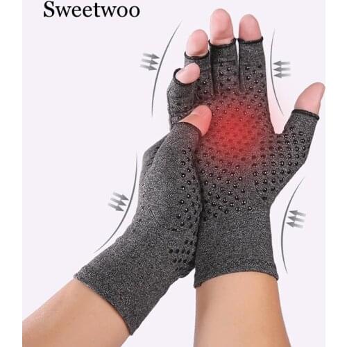 Arhtitis Gloves Men Women Therapy Compression Gloves Hand Arthritis Joint Pain Relief Health Care Half-finger Silicone Gloves