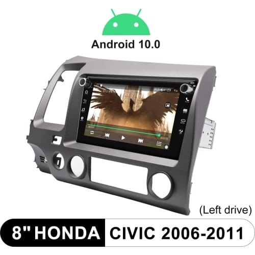 Car Radio 1din Android 10 8" Head Unit Multimedia Car Intelligent System For Honda Civic 2006-2011 GPS DVR OBD2 Reverse Camera