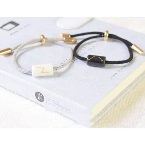 12 Constellations Scorpio Capricorn Zodiac Bracelet Charm Jewelry Adjustable Braided Rope Couple Bracelets Gift for Women Men