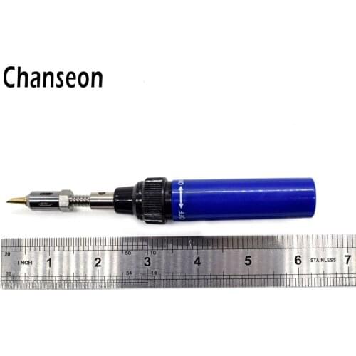 Chanseon Excellent Cordless 3 In 1 Soldering Solder Iron Gun with Blue Welding Pen Shape Burner Butane Gas Blow Torch Tip Tool