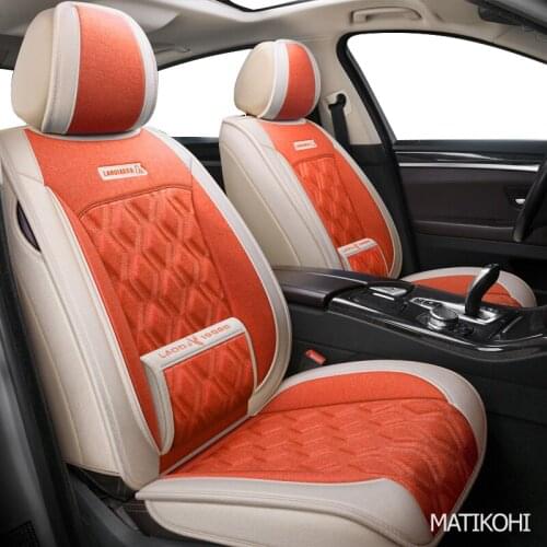 MATIKOHI flax car seat covers For audi a6 4f a4 a3 a5 q3 q5 q2 lada xray mitsubishi pajero skoda octavia nissan leaf seat cover