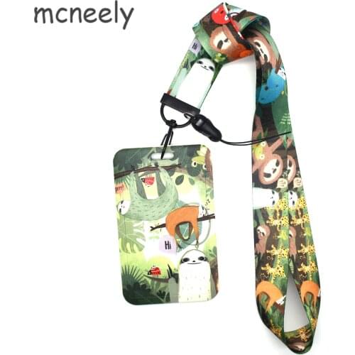 Women and Men Bradypode ID Credit Bank Card Holder Students Bus Card Case Lanyard Child Visit Door Identity Badge Cards Cover