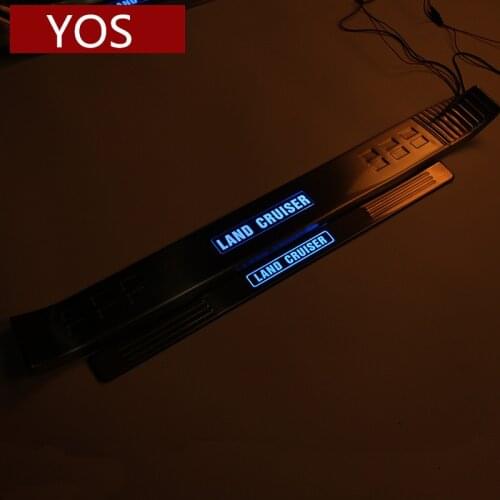 For Toyota Land Cruiser 2008-2019 LED with light door sill Welcome pedal modification Land Cruiser Interior Mouldings