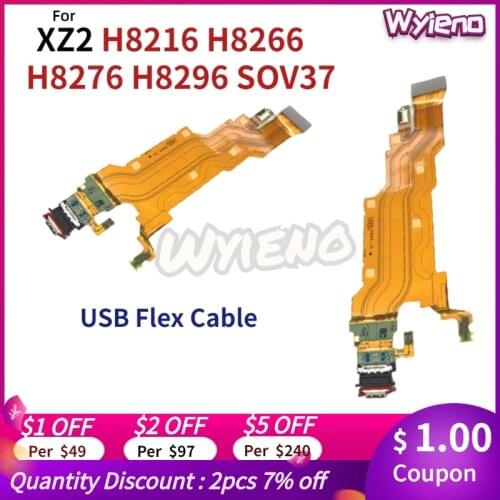 Wyieno For Sony Xperia XZ2 H8216 H8266 H8276 H8296 USB Dock Charging Port Type C Charger Plug Flex Cable Board Ribbon 10pcs/lot