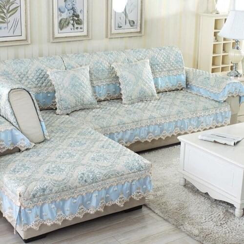 European Lace Sofa Cover Linen Sofa Towel Couch Cover Slip Combination Sofa Slipcover For Corner Seat Cover