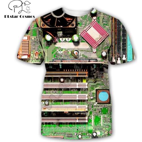 Electronic Chip 3D All Over Printed Novelty t shirt Summer Fashion Men Harajuku short Sleeve Tee shirts Unisex tops QDL030