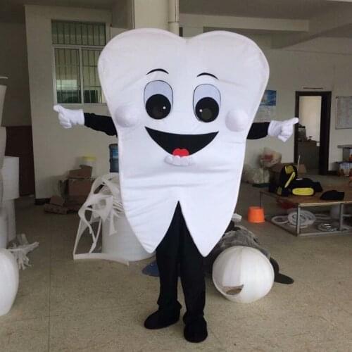 Cartoon Teeth Tooth Mascot Costume Adult Size Cosplay Costume Parties Cartoon Appearl Halloween Birthday Cosplay Can Add Logo