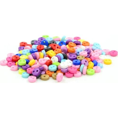 200 pieces / 6mm round nylon plastic buttons for crafts scrapbooking accessories decorativos botones de para manualidades
