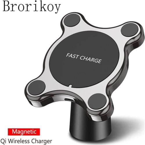 Magnetic Qi Wireless Charger Car Fast Charging Stand Bracket for iPhone 11 Xs XR Samsung S20 Note 10 10+ Wireless Car Chargers