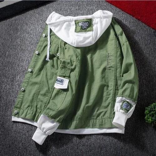 2021 Hooded Jacket Jeans Jacket Men Women Hoodies Streetwear Ripped Denim Jacket Hoodie Men Hip Hop Bomber Jacket Homme Autumn