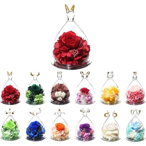 2021 New Twelve Constellations Handmade Preserved Real Rose Eternal Rose Flower Eternal Life Flower for Birthday Anniversary Day