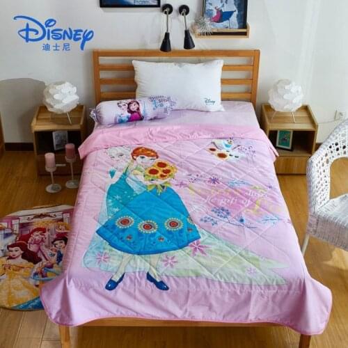 Disney New Frozen blanket cotton cartoon throw blanket boy girl student children 1.5m air conditioner blanket Quilt bedding set