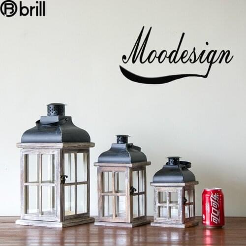 Retro Wood Glass Candlestick High-grade Candle Holders Garden Bar Home Decoration Candelabros Decorativos De Velas Home Decor