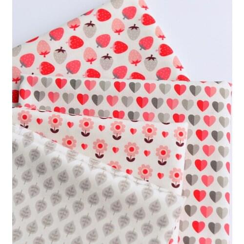 Pure Cotton Pink Floral Printed Poplin Fabric Soft Breathable Woven Tissu For Dress Shirt Bags DIY Patchwork Materials 50X145cm