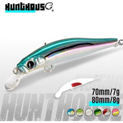 Hunthouse Artist minnow fishing lure 70/80mm 7/8.5g hard sinking minnow lure black minow jerkbait leurre truite pesca Decoy