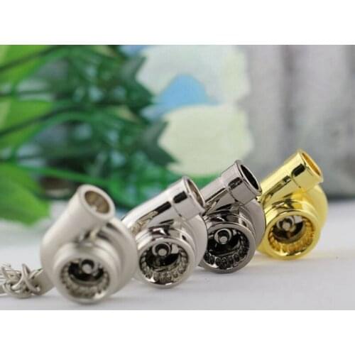 Real Whistle Sound Turbo Keychain Sleeve Bearing Spinning Car Auto Part Model Turbine Turbocharger Key Chain Ring Keyfob Keyring