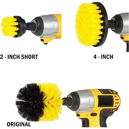 ZK30 3Pcs Electric Scrubber Brush Drill Brush Kit Clean Car Plastic Round Cleaning Brush For Carpet Glass Car Tires Brushes