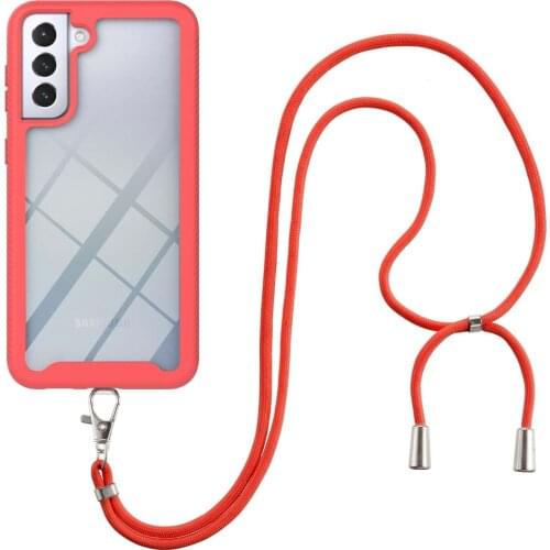Silicone Chain Necklace Phone Case For Samsung Galaxy S21 Plus S20 Fe Note 20 Lanyard Neck Strap Rope Cord Anti-Fall Cover